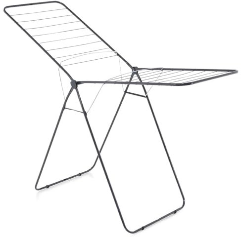 HOMION Winged Clothes Airer 20M Laundry Clothing Dryer Rack Folding Washing Line Indoor Grey