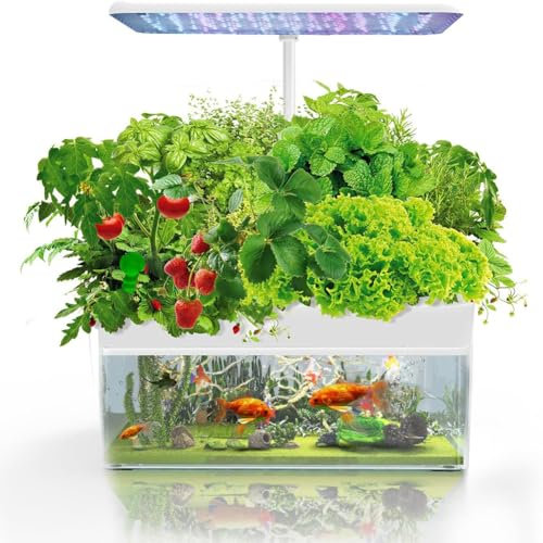 Système de Culture hydroponique avec Aquarium aquaponique, Tour hydroponique Intelligente pour jardinière, système de Culture aquaponique, minuterie Automatique pour 3 Modes de Culture B