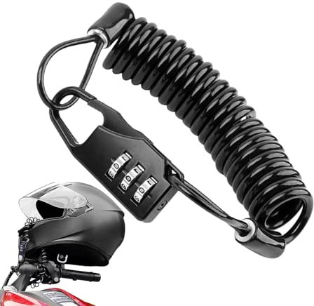 Imtrub Fahrradschloss, Kabelschloss, Motorradhelmschloss, Tragbares Passwortschloss, Code Kombinations Schloss, Für Motorrad-Roller-Motorrad, Schwarz