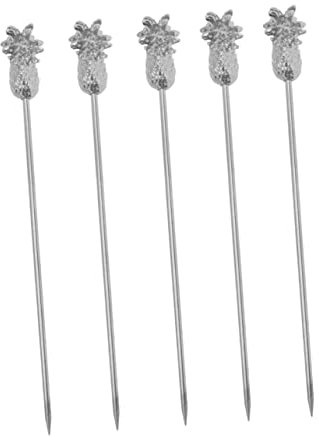 Cabilock 5piezas Tenedores De Fruta Reutilizables Inoxidable Unidades para Postre Ensalada Plateados