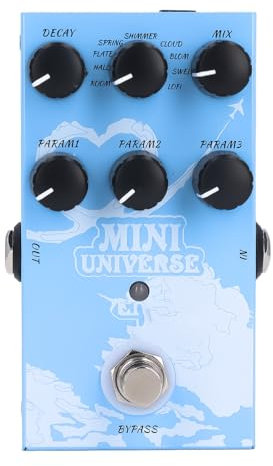 Nikou M-VAVE Gitarreneffektpedal 9 Halltypen, Reverb Effekt Pedal Warmer Authentischer Sound Digital Modeling Reverb Effektpedal (Blau)