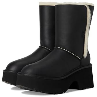 UGG Esmee Leather Boot, Stivali alla Moda Donna, Nero, 39 EU