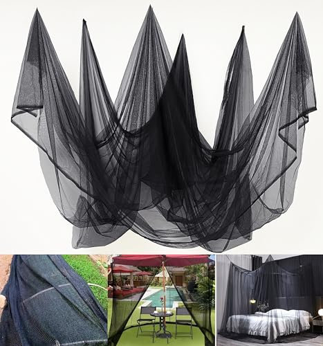 Aiimart Mosquito Net 20 x10Ft, Black Mosquito Netting for Patio Garden Protection, Fly Bird Barrier Hunting Blind Plant Protecting Netting, 3x6m