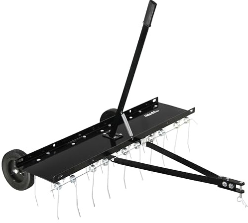 Vertikutierer Rasenstriegel Rasenkamm Entmooser 102cm Rasentraktor Rasenlüfter mit 20 Zinken