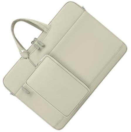 Water Repellent Fashion Protable Thin Laptop Bags Minimalist Nylon Computer Briefcases with Small Bag for Power Supply (Light Green,15.6)