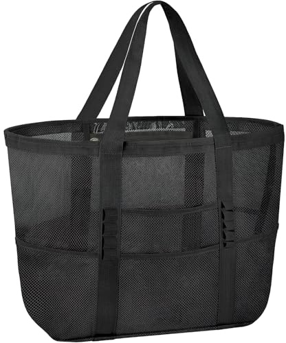 FairyPeach Bolsa Playa Rejilla, Bolsa PlayaMujer, Bolsa-GimnasioMujer, Bolsa Compra Plegable, BolsoTote Bag Mujer, Bolso Transparente-Mujer, Bolso-ShopperMujer