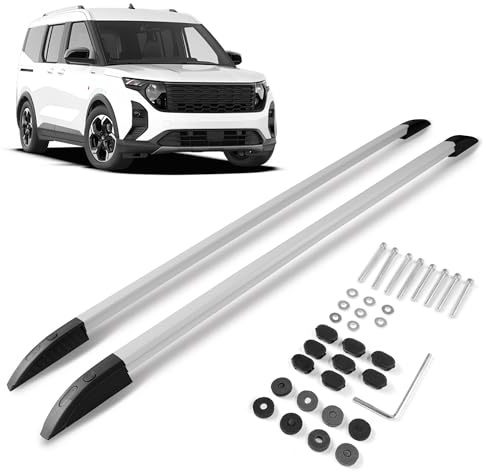 CHROMEMASTER | Barras Portaequipajes, Rieles de Techo Compatible con Ford Tourneo Courier 2023+; Se Utilizan para el Montaje de Portaequipajes de Techo, Cajas de Techo o Portabicicletas; Aluminio