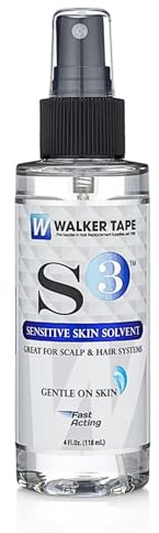 Walker Tape S3 Sensitive Skin Solvent Spray, Wig Glue Remover, Gentle Formula for Scalp, Comfortable Cleanup for Lace Glue, Easy Use Wig Spray Adhesive Remover for Hair Systems Maintenance, 4 fl oz