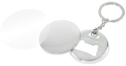 Lot de 50 porte-clés en métal, 44 mm et 58 mm, décapsuleur, bouton, badge, pièces, fournitures de fabrication de badges et de boutons Pour la production artisanale(50pcs 58mm)