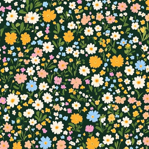 Generisch Selbstklebende Tapete Möbel Klebefolie Blumen 30×300cm Fantasievolle Bunte Blumen Und Blätter Klebetapete Vintage Wasserdichte Vinyl Möbelfolie für Wohnzimmer Schlafzimmer Küche Wand Möbel