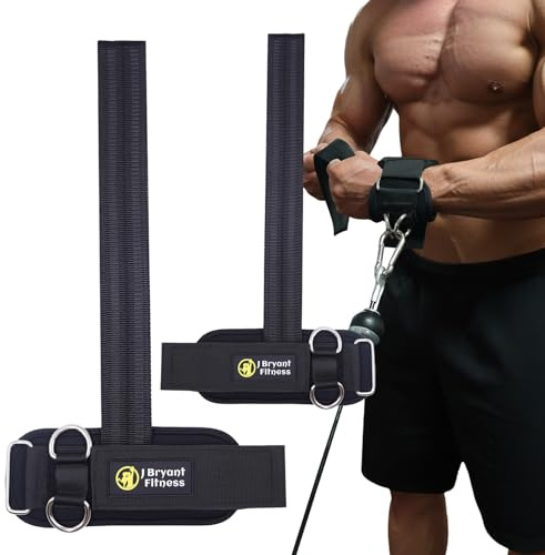 J Bryant Non-Slip Weight Lifting Straps with Double D Rings – Wrist Support Cuffs for Deadlifting, Strength Training & Cable Exercises