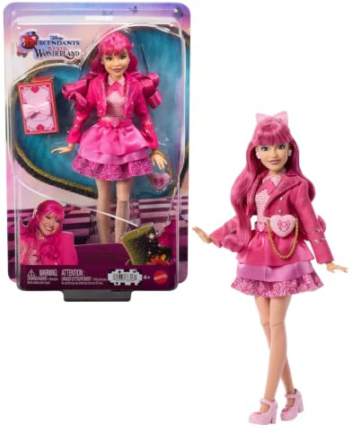 Mattel Disney Poupée Pink, la sœur de Red et la Fille de la Reine de Cœur Disney Descendants : Wicked Wonderland avec Tenues inspirées du Film, JMP47