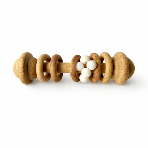 bambuskind® Greifling Baby aus Holz – Greif- & Beißring ab Geburt – Natürlich, schadstofffrei & handgemacht – Motorikspielzeug & Geschenk zur Geburt