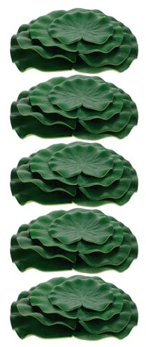 TOYANDONA 20 Foglie di Loto Artificiali Galleggianti Ninfee Finte per Laghetti e Acquari, Decorazioni Resistenti Anti-sbiadimento per Piscine e Stagni da Giardino, Set di Piante