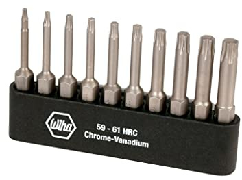 Wiha 74982 Torx Plus Power Bit-Set, inklusive IP6-IP40 mit Halter, 10-teilig
