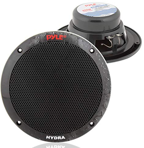 Pyle Altoparlante Marino Dual 6,5 – Sistema Stereo Esterno 2 Vie Impermeabile 400W, Membrana Polipropilene & Surround Gomma Butilica – 1 Coppia (Nero)