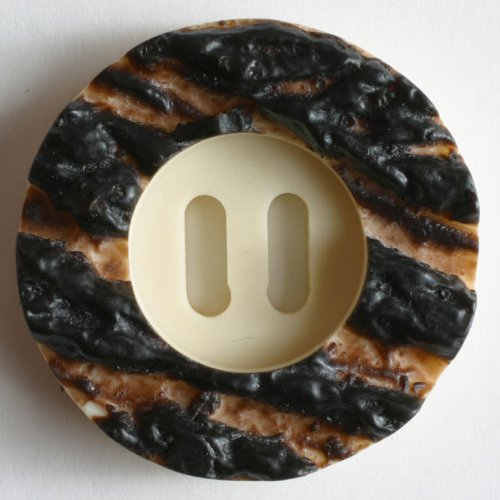 Dill 3 Stück: Hirschhornknopf, imitat - Größe: 23mm - Farbe: braun