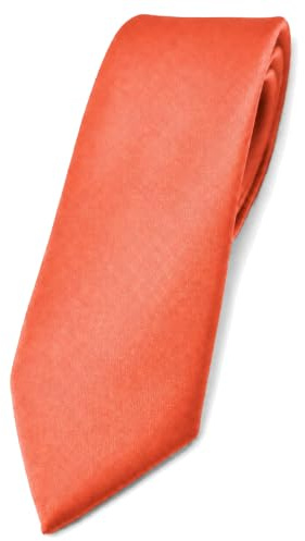 TigerTie schmale Satin-Krawatte unicolor, 150x6 cm, für Business, Hochzeit und Feier