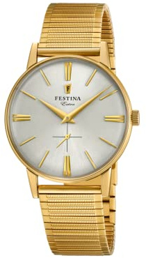 Festina Herren Uhr Analog aus Edelstahl 316L Gold - Quarzwerk - Herrenuhren F20251/1 Special Prices