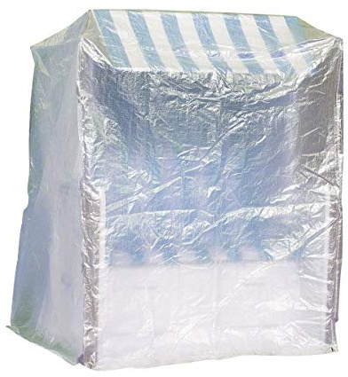 Fachhandel Plus Strandkorb Schutzhülle Föhr EuroLine 130 × 108 × 165/140 cm – wetterfeste Abdeckung Strandkorb, Wasserabweisende Strandkorbhülle UV-beständig