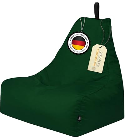 Patchhome Sillón de salón XXL para jugadores, para interior y exterior, relleno | XXL – verde oscuro – en 2 tamaños y 25 colores