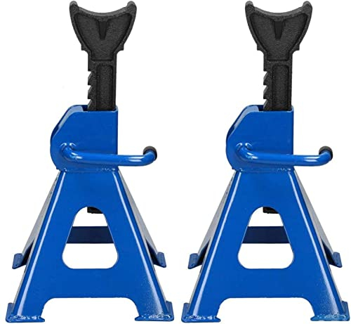 Autofather Robuste Unterstellböcke für 3 Tonnen, für Auto, Van, 4 x 4, Wohnwagen, Garage, Werkstatt, Stahl, robuste Konstruktion, Stützhebebühne 29–43 cm, 2 Stück