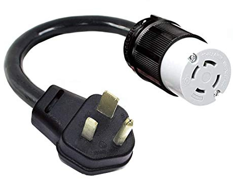 6-50P 3-Pin Male Welder Plug to L14-30R Twist Lock 4-Prong Female Generator Receptacle Socket Outlet, Dryer Stove Range Oven Electrical Power Cord Adapter/Convert FX966-475