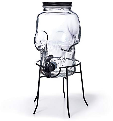 Skull Drinks Dispenser with Stand 4ltr - Beverage Dispenser, Juice Dispenser, Cocktail Dispenser