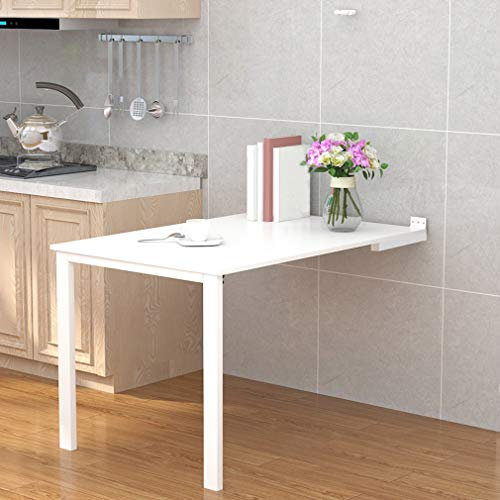 KDDEON Table Murale Rabattable Multifonctionnel,pour Bureau À Domicile,Table À Manger de Cuisine,Table Enfant,Convertible en Peinture Murale,Bureau D'ordinateur,avec Vis (75x45cm/29.5x17.7in)