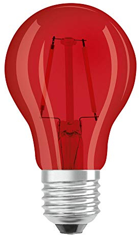 OSRAM LED STAR DECO CLASSIC A Bombilla LED , Casquillo E27 , Naranja , 1500 K , 2,50 W , Equivalente a 15Wro , Rojo
