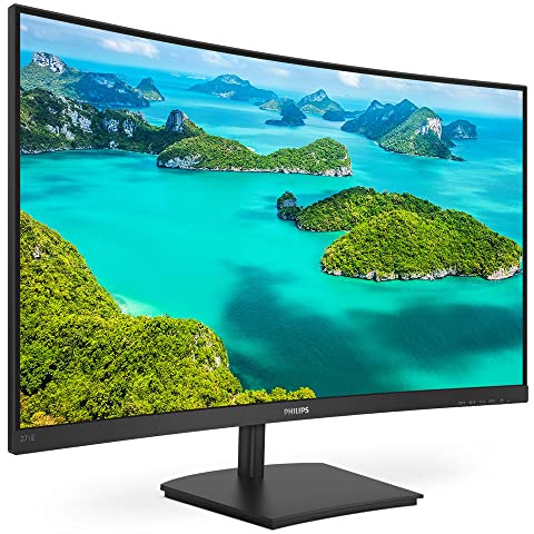 Philips Gaming Monitor 271E1SCA Monitor, Adaptive Sync 75Hz, VA LED 27, FHD, 4ms, HDMI, VGA, Built-in Speakers, Flicker Free, Low Blue Light, VESA, Black (Refurbished)
