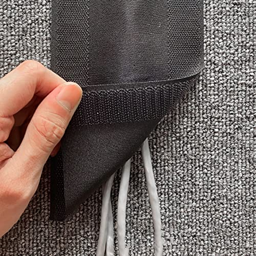 Kabelkanal Kabelschlauch Kabelmanagement Teppichkabelabdeckung für Boden, Wiederverwendbarer schwarzer Stoff 10 Kabelschutz für Schlingenflor, Berber-Büroteppiche, Einfach zu schneiden, 10 cm breit