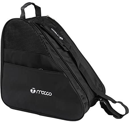 Roller Skate Bag, Ice Skates Bag 3 Layer, Breathable Bag for Skates Inline Skate Bag with Adjustable Shoulder Strap, Zipper Pocket Rollerblade Bag for Kids Teenager Men Women(Black Skate Bag)