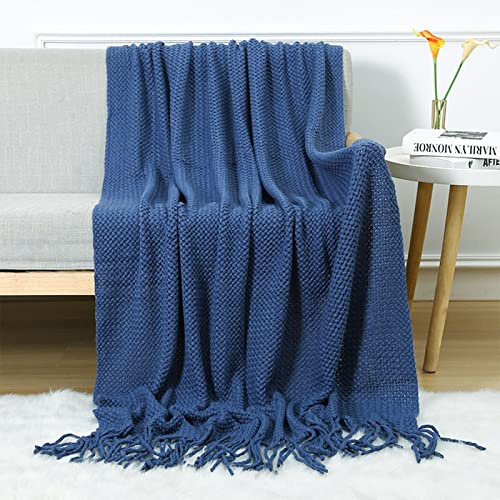 LumiSyne Manta De Punto con Borlas Transpirable Mantas Celulares Estilo Nórdica Comoda Suave Cubresofa Cubrecama Plaid Manta Decorativa para Sofá Cama Silla
