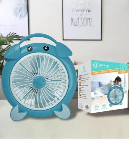 OISE ART STORE Trade Shop - Ventilatore Elettrico 30 Watt 3 Ventole Silenzioso da Tavolo Colorato Tx-9280