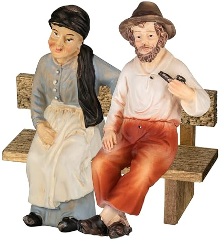 MaMeMi Krippenfiguren Oma & Opa mit Bank