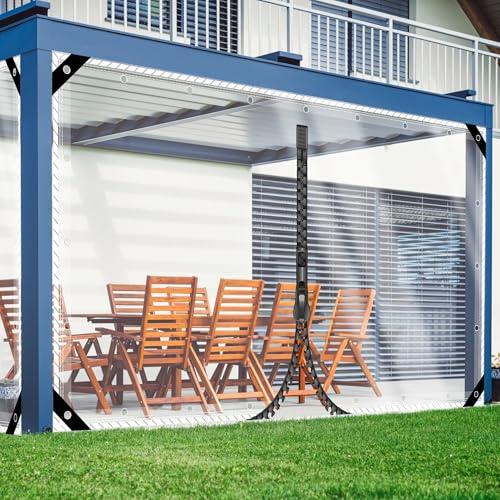 SSFMSF Transparente Plane, Transparente Plane Mit LöChern Durchsichtig Seitenteile Pavillon Es Gibt Einen ReißVerschluss AußEnbereich Faltbar Uv-BestäNdig Pflanzenisolierung. (0.5 * 0.8m|400g/m²)
