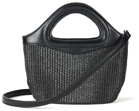 The Drop Xiomara Mini Tote Donna Paglia Nera, Taglia Unica