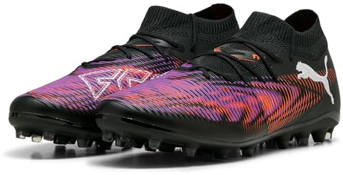Puma Future 8 Match MG, Unisex Fussballschuh, Puma Black-Puma White-Glowing RED,