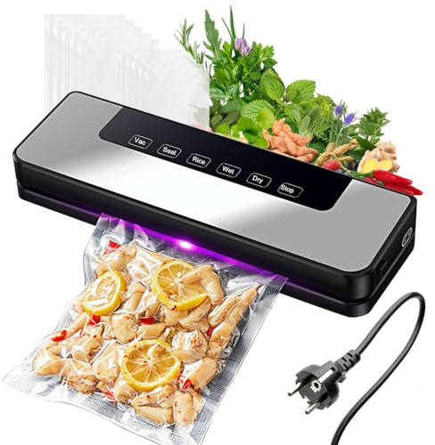 Machine de Scellage Sous Vide Alimentaire,Machine D'emballage Sous Vide avec Sacs Sous Vide pour la Conservation des Aliments