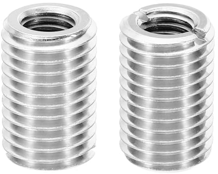 PATIKIL Gewinde Adapter Hülse Reduziere Mutter, 2 Stück M16xM10x25mm Männliche zu Weibliche Gewindeadapter Edelstahl Reduziermutter Gewindehülse Einschraubmutter Gewindeeinsatz, Silberton