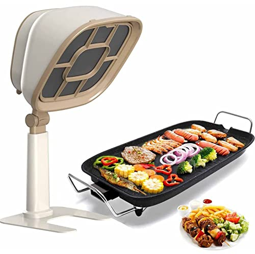 XNXYSMKJ Mini Tabletop Range Hood, Portable Barbecue Hot Pot Range Hood, Suitable for Home, Kitchen, Hot Pot (White)