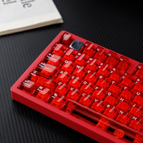 114 Keys Transparent Keycaps PC Cherry Profile Red Keycap Set Fit for Cherry Mx Switches Mechanical Keyboard