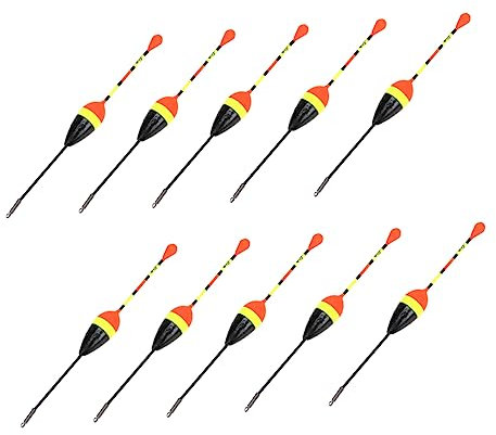Parliky 10pcs Foam Carp Fishing Floats 1.2g Oval Shape Plastic Bobbers Fishing Tackle Tool for Sea and Freshwater Fish Bait