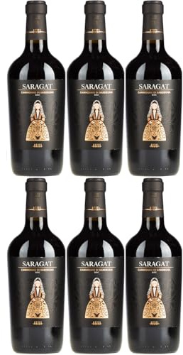 Saragat Cannonau di Sardegna Rotwein Rot halbtrocken Italien inkl. FeinWert E-Book (6 x 0,75l)