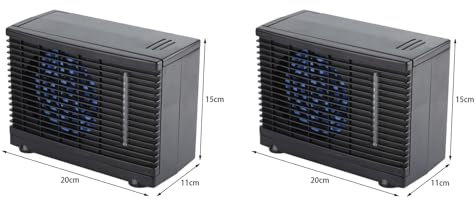 2Pcs DC 12V Mini Evaporative Air Cooler Portable Car Truck Cooler Cooling Fan Summer Air Circulator with Adjustable 2 Speeds