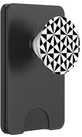 White Black RectangleTriangle Honeycomb Art Deco Pattern PopSockets PopWallet for MagSafe