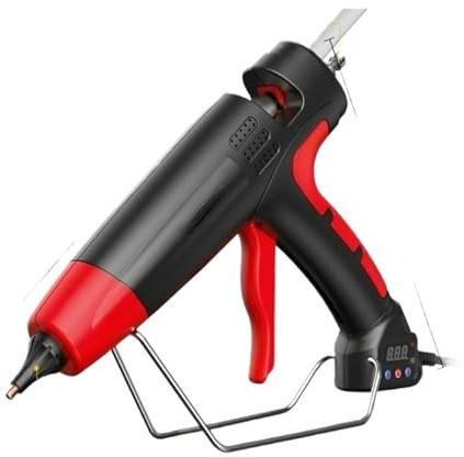 Pistola per colla a caldo, pistola per fusione, pistola per colla a fusione per artigianato, pistola per colla a caldo professionale da 800 W, temperatura regolabile digitale, ugello in rame, sti