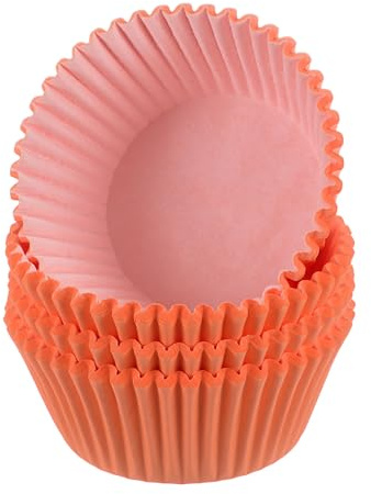 QUARKZMAN 100 Stück Cupcake-Förmchen Orange Cupcake-Becher Standardgröße Muffins-Förmchen Papiere Backbecher Wrapper Fettbeständig für Party Hochzeit Geburtstag