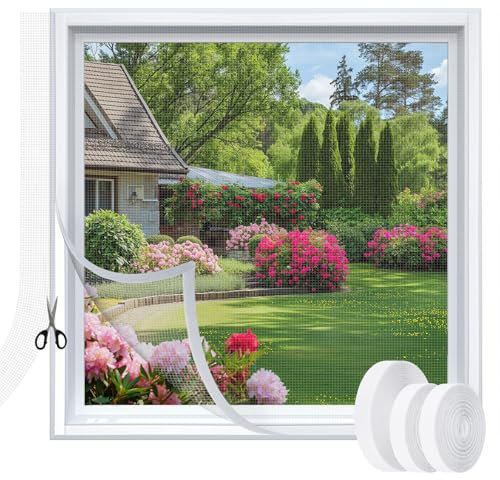 URBZUE Moustiquaire Fenêtre, Moustiquaire pour Fenêtre 130cm*150cm, Anti-Insectes Moustiques, Moustiquaire Fenêtre Universelle pour Vitres la Chambre de Bébé, Balcon, Jardin